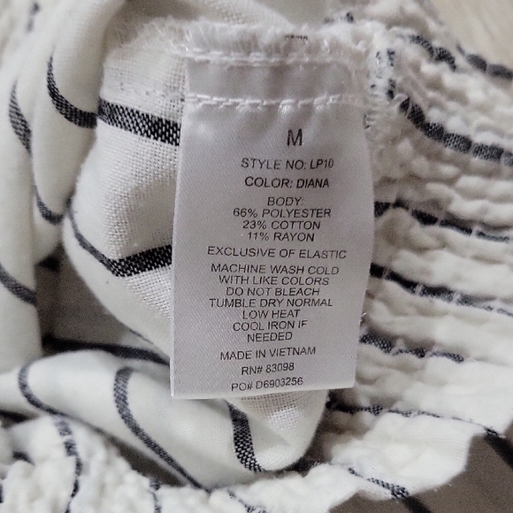 Ci Sono White and Black Striped Wide Leg Pants - Picture 3 of 3